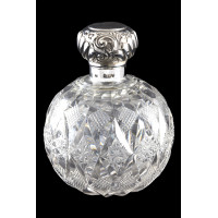 Victorian Silver Mounted Cut Glass Scent Bottle 1899